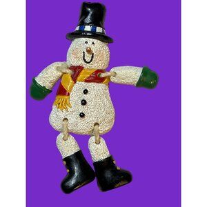 Festive Snowman Pin Brooch With Jingle Arms & Legs